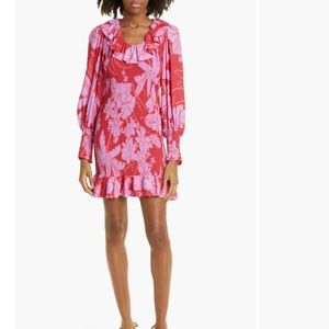 NWT $230 FARM RIO Living Nature Smocked Long Sleeve Dress in size Large!